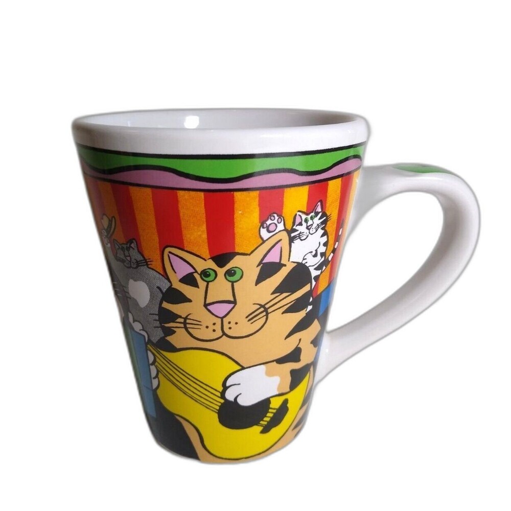 Catzilla Candace Reiter Designs Musician Cat Kitten Coffee Tea Mug Vintage 2003